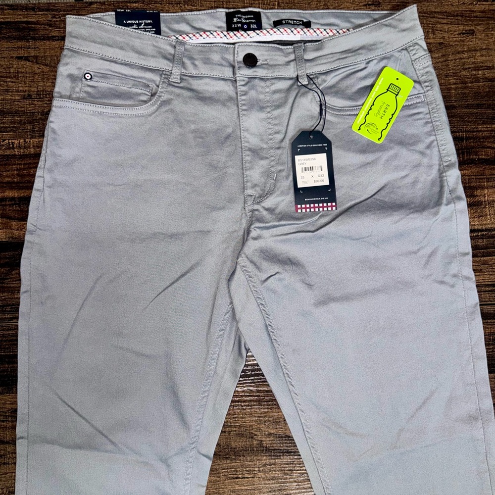 Ben Sherman Men’s Slim Fit Stretch Dress Pants 33x32 | Gray | NWT | comfortable - Picture 4 of 11